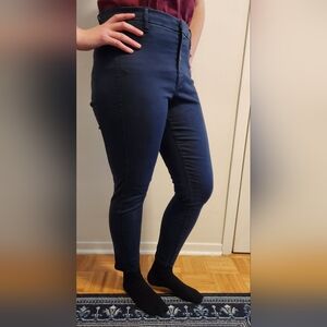 GAP Navy High-Waist Skinny Pants Cropped Leg Size 14